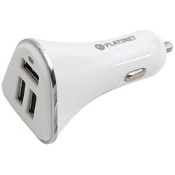 Platinet AUTO PUNJAČ 3xUSB 5V 5,2A + MICRO USB KABEL WHITE Cene