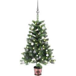 vidaXL umjetno božićno drvce s LED svjetlima i kuglicama 90 cm zeleno Cijene