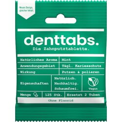 denttabs. Tablete za čiščenje zob s stevia-mint in brez fluorida Cene