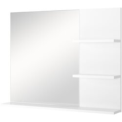 Kleankin Kopalniška stenska omarica 60 x 10 x 48 cm, z ogledalom in 3 policami, bela stenska omarica iz MDF, (20754154) Cene