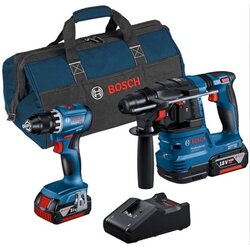 Bosch Profesionalni komplet 18V - 2 kosa Komplet (GSR,GBH,2x4,0Ah,GAL) vrtalnik Akumulatorski in kladivo, 0615A50038 Cene