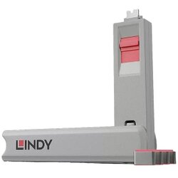 Lindy USB Type C Port Blocker Key - Pack of 4 Blockers, Pink Cene