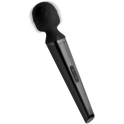 XR Brands Wand Essentials Diamond Head 11X Silicone Wand Massager Black Cene