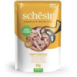 Schesir Cat tuna i pileći fileti u želeu, vrećica 85 g Cene