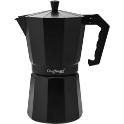Cheffinger Italijanski kavni aparat 380ml 9 skodelic iz aluminija z ergonomskim ročajem, Črna, (5000277338) Cene