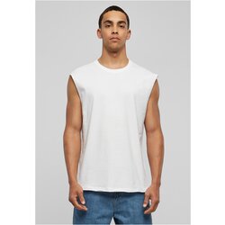 Urban Classics White sleeveless T-shirt with open hem Cene