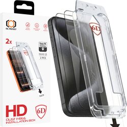 Tel Protect Dust-Free Easy Fit Full Glue 6D kaljeno staklo za iPhone 16 crno – 2 komada Cene