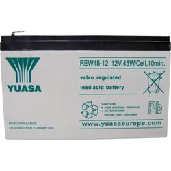 Yuasa REW 45 - 12 REW45/12 svinčeni akumulator 12 V 8 Ah svinčevo-koprenast (ŠxVxG) 151 x 97 x 64mm ploščati vtič, 6,35mm nizko samopraznjenje, nizki, (20438517) Cene