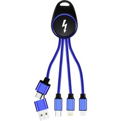 Smrter USB polnilni kabel USB 2.0 Apple Lightning vtič , USB-A vtič, USB-C vtič, USB-mikro-B vtič 0.15 m modra aluminijasti vtič, z OTG funkcijo, poli, (20545002) Cene