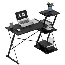 Leader 3.5 Crni radni stol s policama 116 cm Cene