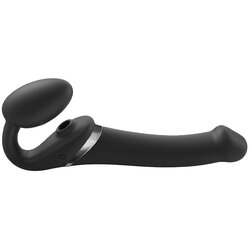 Strap-On-Me Multi Orgasm Strap-On Vibrator with Licking Stimulator Black M Cene