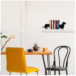 WALLXPERT Držač za knjige 4, 43x14x22cm, Crni Cijene