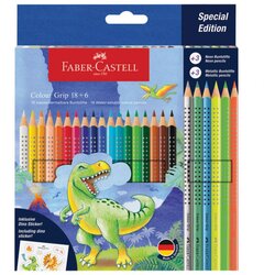  BOJE DRVENE 18 BOJA GRIP 2001 PLUS 6 BOJA DRVENIH METALIC I NEON DINO FABER CASTELL 201546 BLISTER Cijene