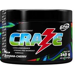 6PAK CRAZE Pre-Workout bez kreatina - Energija i fokus 240g Cene