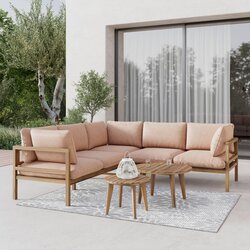 Bessagi Garden Lounge Garnitura Livia, Roza, Naravne Barve, 4-Delno Cene