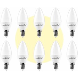 MAX-LED 10x LED žarnica - sijalka E14 C30 4W (35W) 323 lm toplo bela 3000K Cene