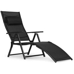 MULTIGARDEN sklopiva baštenska ležaljka za plažu sa podesivim naslonom i čeličnim ramom, black, Cene