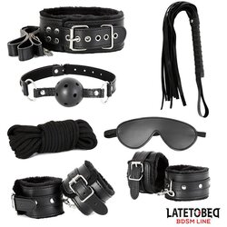 LATETOBED BDSM Line 7 Bondage Pieces Set Black Cene