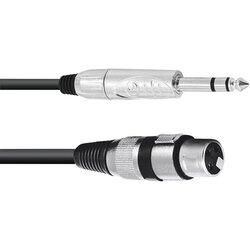 Omnitronic 30225182 XLR adapterski kabel [1x XLR vtičnica 3-polna - 1x klinken vtič 6.3 mm (stereo)] 2.00 m črna, (20429735) Cene
