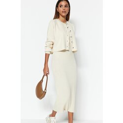 Trendyol Stone Cardigan Suit Knitwear Dress Cene