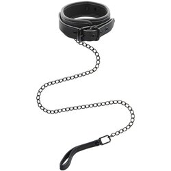Fetish Submissive Collar & Leash Vegan Leather Cene