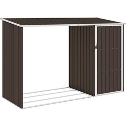  Vrtno spremište za drva smeđe 245 x 98 x 159 cm pocinčani čelik Cijene