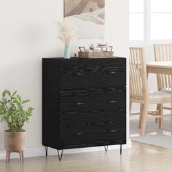 vidaXL Kreveta Crni hrast 69,5 x 34 x 90 cm Obrađeno drvo i čelik Cijene