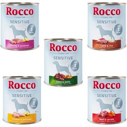 Rocco mešana poskusna pakiranja 6 x 800 g - Sensitive: piščanec/krompir, jagnjetina/riž, divjačina/ testenine, puran/krompir, govedina/korenje Cene