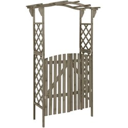 vidaXL Pergola s vratima 116 x 40 x 204 cm siva od masivne jelovine Cijene