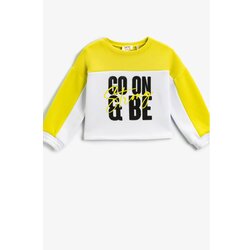 Koton Slogan Printed Color Block Sweatshirt Cene