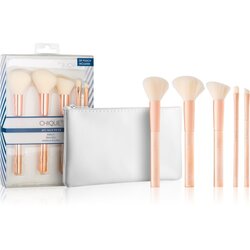Royal & Langnickel Chique RoseGold darovni set kist za puder 1 komad + kist za rumenilo 1 komad + kist za konturiranje 1 komad + kist za tekući puder 1 komad + četka za obrve 1 komad + vrećica za žene Cene