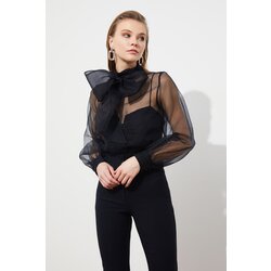 Trendyol ženska bluza sa mašnom, Crna Cene