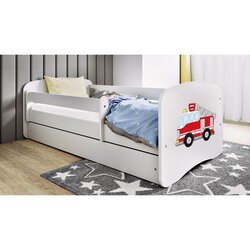  Drveni dječji krevet VATROGASCI s ladicom - 180x80 cm bijeli Cijene