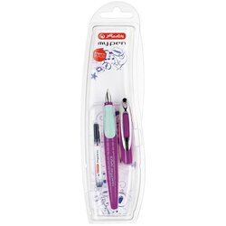 Herlitz Nalivno pero My pen + črnilni vložek, Pink-Mint Cene