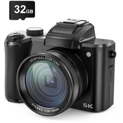 INF 5K digitalni fotoaparat z dvojno sprednjo zadnjo kamero, samodejnim ostrenjem, funkcijo proti tresljajem, kartico 32G, (21245572) Cene