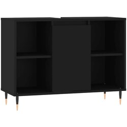Maison Chic kopalniška omarica - kopalniški kabinet črna 80x33x60 cm inženirski les, (21794745) Cene