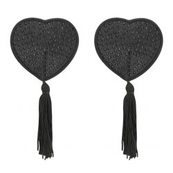 Coquette klobučki za bradavičke Heart črni Cene