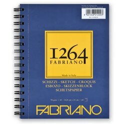 Fabriano 1264 Sketch, blok za skiciranje sa spiralom, vertikalni, A5, 90g, 60 lista, Fabr Cene