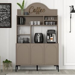 Hanah home komoda lyon 120 - atlas, black atlasblack coffee bar cabinet Cene