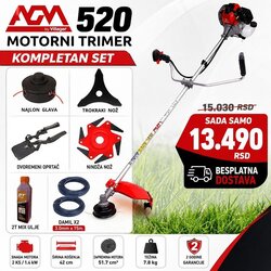AGM motorni trimer 2KS 52cc 520 - set Cene