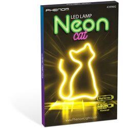 Neon LED svetilka muca (toplo bela barva) 3x AA + USB 17 x 1.6 x 23.3cm Cene