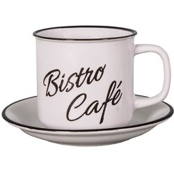 Antic Line Bijela šalica i tanjurić Bistro - Café Cene