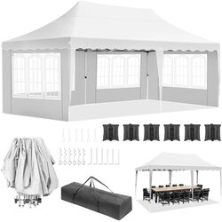 SupplySwap Pop-Up gazebo 3m x 6m, vodoodporen z UV zaščito, enostavna postavitev, BELO, (5000235396) Cene