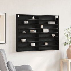 vidaXL Vitrina Crni hrast Drvo 100 x 8.5 x 75 cm Pohrana Zidna vitrina Cijene