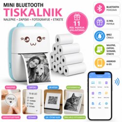 Mini prijenosni mini termalni pisač Bluetooth + 11 rola Cijene
