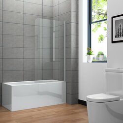 Clear stena za kopalno kad (75 x 130 cm, enodelna, bel profil, steklo: 4 mm) Cene