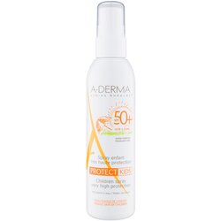 A-derma Protect Kids zaščitno mleko za sončenje v pršilu SPF 50+ za otroke 200 ml Cene