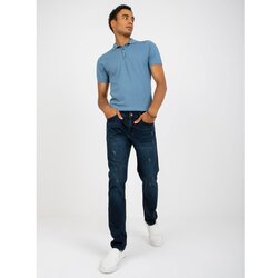 Fashion Hunters Blue men's distressed denim jeans Cene