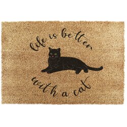 Artsy Doormats Otirač od kokosovih vlakana 40x60 cm Life Is Better With a Cat – Cene