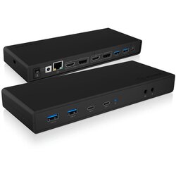 Icybox docking usb-c priklopna postaja z dvojnim video priključkom IB-DK2245AC Cene